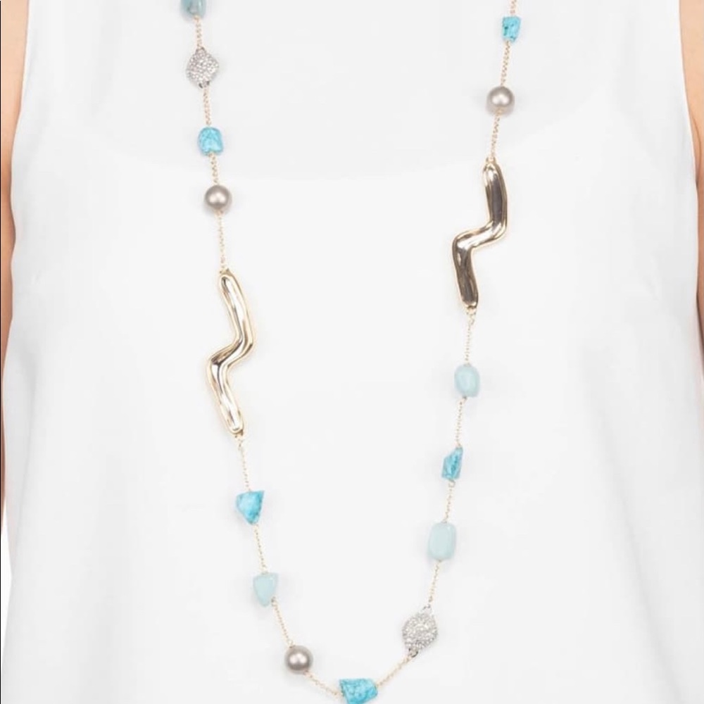 Alexis Bittar two tone sculptural necklace